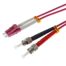 Cable channels Helos 3m OM4 LC/ST fibre optic cable 2x ST Violet