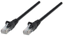 Cables & Interconnects Intellinet Network Patch Cable, Cat6, 15m, Black, CCA, U/UTP, PVC, RJ45, Gold Plated Contacts, Snagless, Booted, Polybag