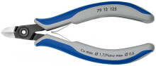 Pliers and side cutters Knipex 79 12 125. Type: Side-cutting pliers, Jaw width: 1.1 cm, Jaw length: 1 cm. Length: 12.5 cm, Weight: 59 g