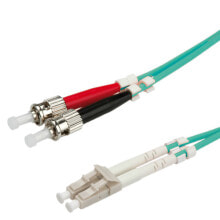Wires, cables ROLINE Fibre Optic Jumper Cable, 50/125µm, LC/ST, OM3, turquoise 10m