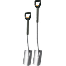 Shovels Fiskars 1000620, Garden trowel, Plastic,Steel, Black,Orange,Stainless steel, Square, D-shape, 125 cm