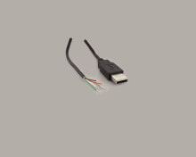 Wires, cables USB A Stecker 2.0 mit offenem Kabelende Stecker gerade 2.0 BKL - Digital/Daten, 1.8 m, USB A, 2.0, Black