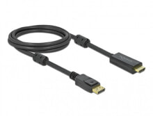 Wires, cables DeLOCK 85956 video cable adapter 2 m HDMI Type A (Standard) DisplayPort Black