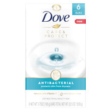 Soap Dove Antibacterial Beauty Bar for All Skin Types to Protect from Skin Dryness -- 3.75 oz Each / Pack of 6