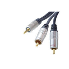 Cables & Interconnects shiverpeaks sp-PROFESSIONAL audio cable 3 m 3.5mm 2 x RCA Blue, Chrome