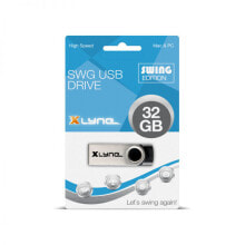 USB Flash Drives xlyne SWG, 32 GB, USB Type-A, 2.0, 8 MB/s, Swivel, Black,Silver