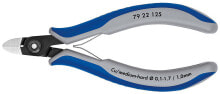 Pliers and side cutters Knipex 79 22 125, Diagonal-cutting pliers, Chromium-vanadium steel, Plastic, Grey/Blue, 12.5 cm, 60 g