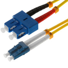 Wires, cables Helos 10m OS2 LC/SC fibre optic cable Yellow