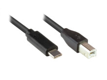 Wires, cables Alcasa 2510-CB030, 3 m, USB C, USB B, 2.0, 480 Mbit/s, Black