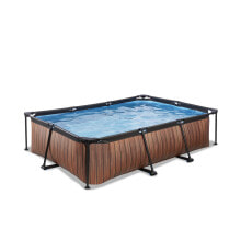 Swimming Pools EXIT Wood pool 300x200x65cm with filter pump - brown, 3700 L, Framed pool, Adult & Child, 4 person(s), Brown