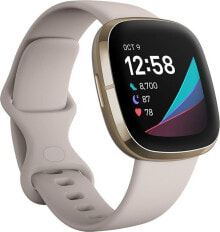 Smart Watches and Bands Fitbit Sense 40 mm AMOLED Gold, Ivory GPS (satellite)