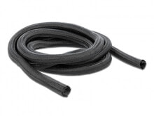 Cables & Interconnects DeLOCK Braided Sleeving self-closing 5 m x 13 mm black. Length: 5 m, Maximum diameter: 1.3 cm. Quantity per pack: 1 pc(s)