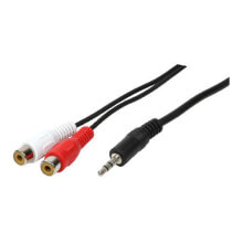 Wires, cables 1x3.5mm - 2xRCA, 1.5m, 3.5mm, Male, 2 x RCA, Female, 1.5 m, Black
