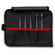 Tweezers Knipex 92 00 05 ESD, Black, Flat, Pointed, Curved, Straight, 123 g, 5 pc(s)