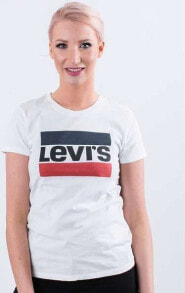 Premium Clothing and Shoes Levi`s THE PERFECT TEE 0297 SPORTSWEAR LOGO WHITE - XS - damskie - biały