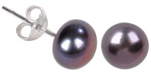 Earrings Серьги из настоящего металлического синего жемчуга