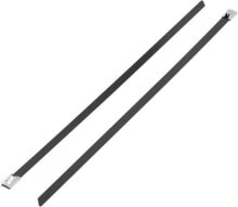 Accessories for cable channels Conrad 1592786, Releasable cable tie, Stainless steel, Black, -40 - 538 °C, 20.1 cm, 4.6 mm