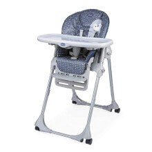 Feeding Chairs Chicco Polly Easy High Chair and Rocker with Adjustable Height and Footrest, 4 Wheels, Compact Closing from 6 Months to 3 Years (15 kg) Giraffe