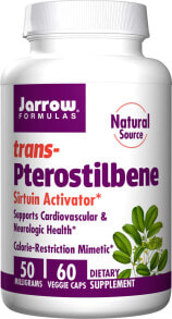 Resveratrol Jarrow Formulas trans-Pterostilbene Sirtuin Activator -- 50 mg - 60 Veggie Caps