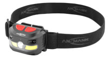 Camping Head Flashlights Ansmann HD250RS Black Headband flashlight COB LED
