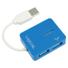 USB Hubs LogiLink USB 2.0 4-Port Hub 480 Mbit/s Blue