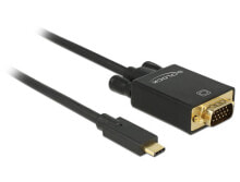 Cables & Interconnects DeLOCK 85261 video cable adapter 1 m USB Type-C VGA (D-Sub) Black