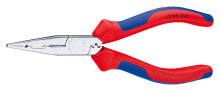 Pliers And Pliers Knipex 13 05 160, Needle-nose pliers, Chromium-vanadium steel, Plastic, Blue/Red, 16 cm, 139 g