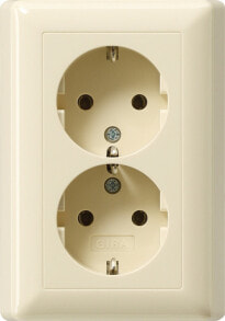 Sockets, switches and frames SCHUKO double socket outlet 16 A 250 V~ with full cover plate Standard 55