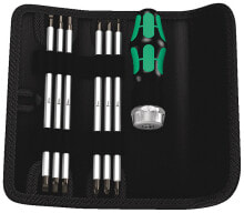 Screwdriver Kits Wera 05073665001. Handle material: Plastic, Holder material: Metal. Handle colour: Black/Green, Case colour: Black