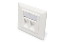 Accessories for telecommunications cabinets and racks Digitus DN-93801-1. Socket type: RJ-45. Product colour: White. Width: 80 mm, Depth: 5 mm, Height: 80 mm