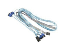 Cables or Connectors for Audio and Video Equipment Supermicro CBL-SAST-0699 SATA cable 90 m Blue, Grey