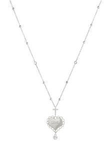 Necklaces Стальное колье с сердцем и крестом LJ1447