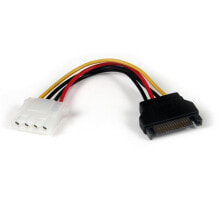 Cables or Connectors for Audio and Video Equipment StarTech.com 6in SATA to LP4 Power Cable Adapter - F/M