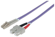 Cables or Connectors for Audio and Video Equipment Intellinet Fibre Optic Patch Cable, OM4, LC/SC, 5m, Violet, Duplex, Multimode, 50/125 µm, LSZH, Fiber, Lifetime Warranty, Polybag