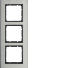 Sockets, switches and frames Berker 10133606, Anthracite,Stainless steel, Stainless steel, Matte, Berker, Berker B.7, 232 mm