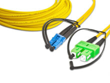 Cable channels Lightwin LDP-09 LC-SC/APC 3.0 fibre optic cable 3 m 2x LC 2x SC/APC OS2 Yellow