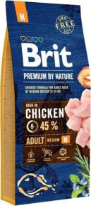 Dog Dry Food Brit Premium by Nature Adult M 15 kg Apple, Chicken, Corn