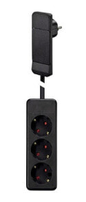 Sockets, switches and frames 933.014, 1.6 m, 3 AC outlet(s), Indoor, Type F, Black, VDE