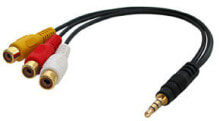 Wires, cables AV Adapter Cable - Stereo & Composite Video. Cable length: 0.25 m, Connector 1: 3.5mm, Connector 2: 3 x RCA