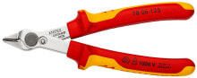 Pliers and side cutters Knipex 78 06 125. Product type: Hand wire/cable cutter, Handle colour: Red/Yellow, Material: Stainless steel