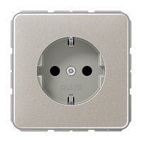 Sockets, switches and frames JUNG CD 1520 KI PT, CEE 7/3, Platinum, Aluminium, 250 V, 16 A