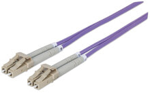 Cables or Connectors for Audio and Video Equipment Intellinet Fibre Optic Patch Cable, OM4, LC/LC, 1m, Violet, Duplex, Multimode, 50/125 µm, LSZH, Fiber, Lifetime Warranty, Polybag