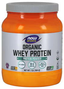 Whey Protein NOW Sports Organic Whey Protein Unflavored -- 1 lb