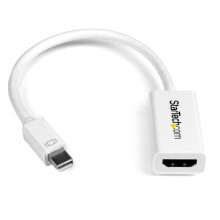 Cables or Connectors for Audio and Video Equipment StarTech.com Mini DisplayPort to HDMI Adapter - Active mDP to HDMI Video Converter - 4K 30Hz - Mini DP or Thunderbolt 1/2 Mac/PC to HDMI Monitor/TV/Display - mDP 1.2 to HDMI Adapter Dongle - White
