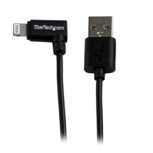 Charging Cables StarTech.com 2 m (6 ft.) USB to Lightning Cable - Right Angle iPhone / iPad / iPod Charger Cable - 90 Degree Lightning to USB Cable - Apple MFi Certified - Black
