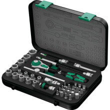 Tool kits and accessories Wera 05003533001, Socket wrench set, 42 pc(s), Black,Chrome,Green, CE, Ratchet handle