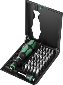 Screwdriver Kits Wera Kompakt 70 Universal. Handle colour: Black/Green, Case colour: Black