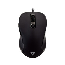 Computer Mice V7 MU300 PRO USB 6-Button Wired Mouse with Adjustable DPI - Black