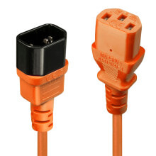 Cables & Interconnects Lindy IEC C14/IEC C13 M/F 1m Black, Orange