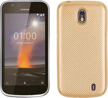 Smartphone Cases Etui Carbon Fiber Nokia 1 złoty/gold